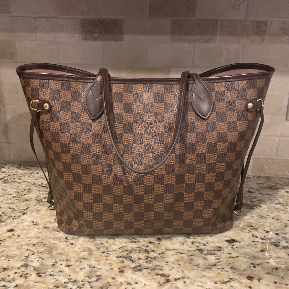 Louis Vuitton Neverfull MM Damier Ebene Rose Ballerine